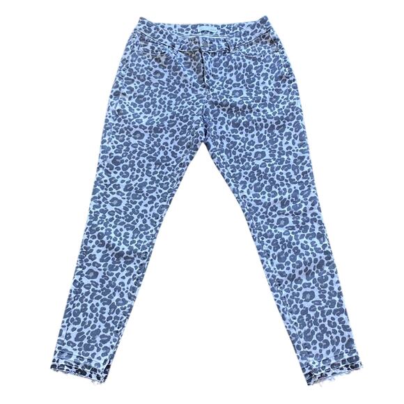 LOFT Skinny Jeans Womens Sz 28 Leopard Print Crop Safari Animal Print Jungle - Picture 1 of 8